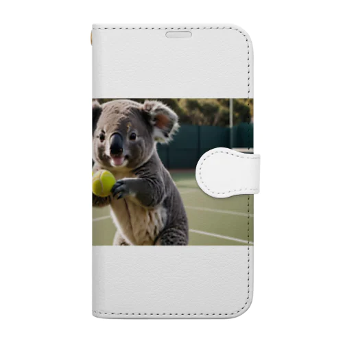 コアラとテニス Book-Style Smartphone Case
