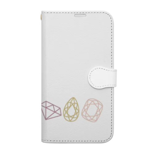 くすみカラーの宝石 Book-Style Smartphone Case