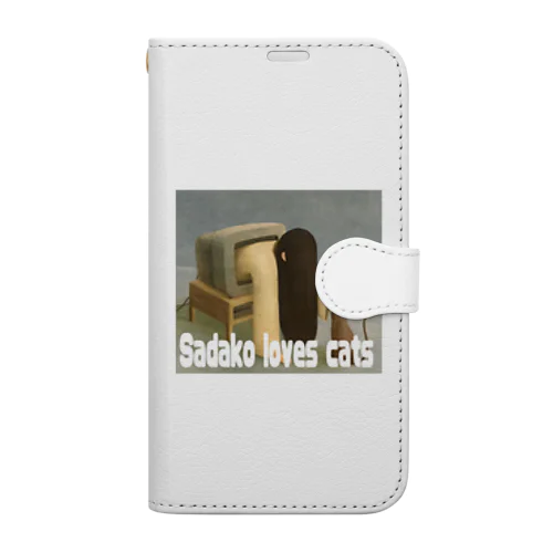 Sadako loves cats Book-Style Smartphone Case