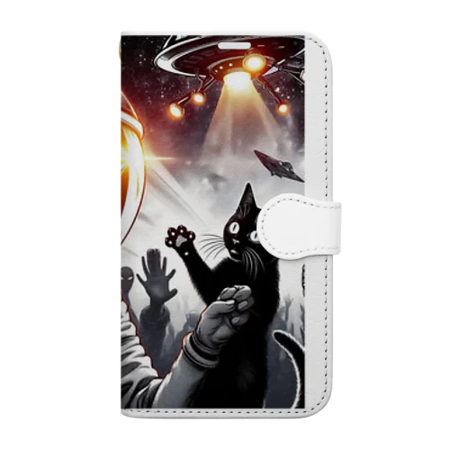 猫型宇宙人との遭遇 Book-Style Smartphone Case