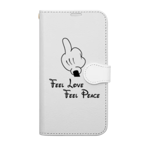 Feel Love Feel Peace グラフィック Book-Style Smartphone Case