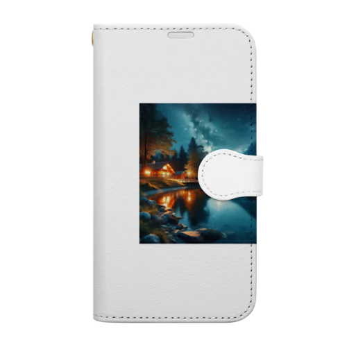 綺麗な夜景を描いたグッズです Book-Style Smartphone Case