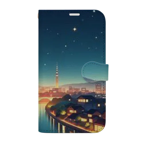 「夜景グッズ」 手帳型スマホケース