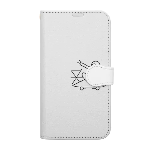 ラインアート　スケボー Book-Style Smartphone Case