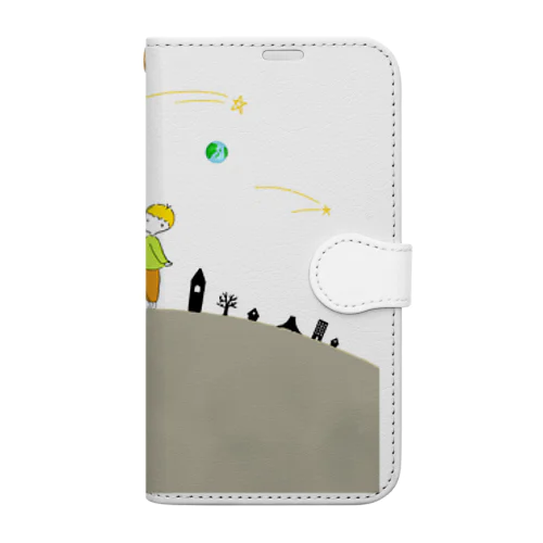 広い宇宙と男の子 Book-Style Smartphone Case