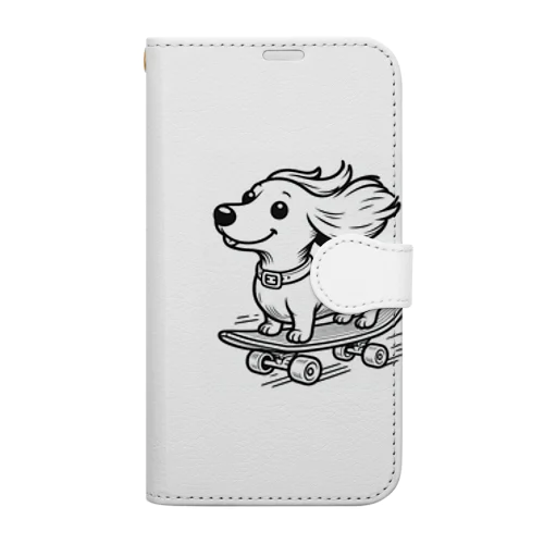 スケボー犬ライダー Book-Style Smartphone Case