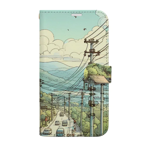 山の風景 Book-Style Smartphone Case