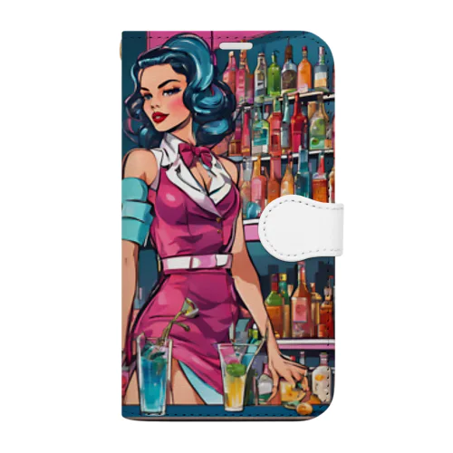 🌃摩天楼バー🍸美女✨ Book-Style Smartphone Case