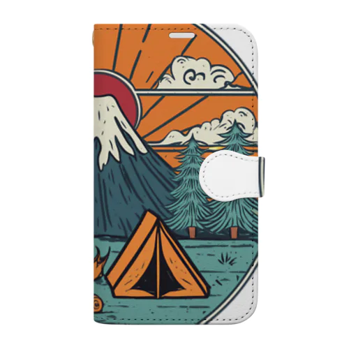 富士山とキャンプ Book-Style Smartphone Case