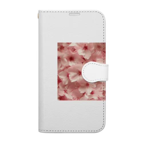 ピンクの花　桜　綺麗 Book-Style Smartphone Case