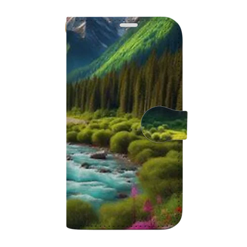 「美しい山風景グッズ」 Book-Style Smartphone Case