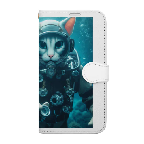 猫ダイバー Book-Style Smartphone Case