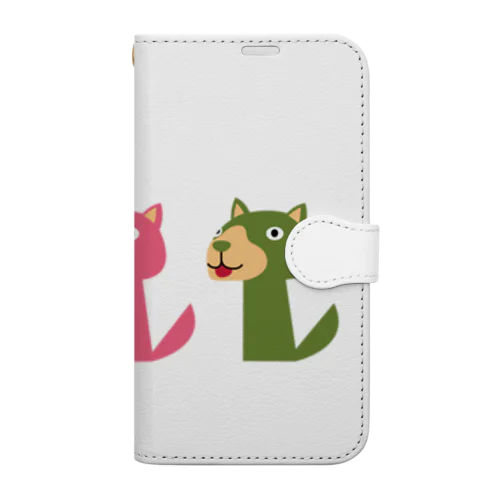 3色シュール犬 Book-Style Smartphone Case