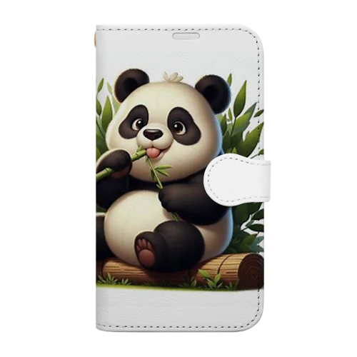 パンダがおいしそうに笹を食べる姿をとらえたキュートな画像です🐼🌿 Book-Style Smartphone Case