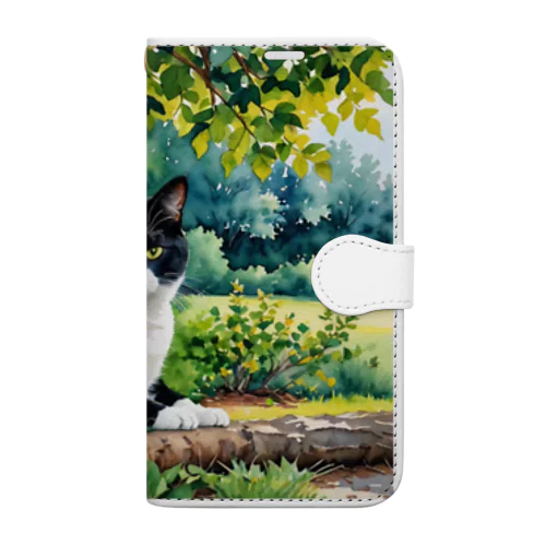 AI 　水彩猫 Book-Style Smartphone Case