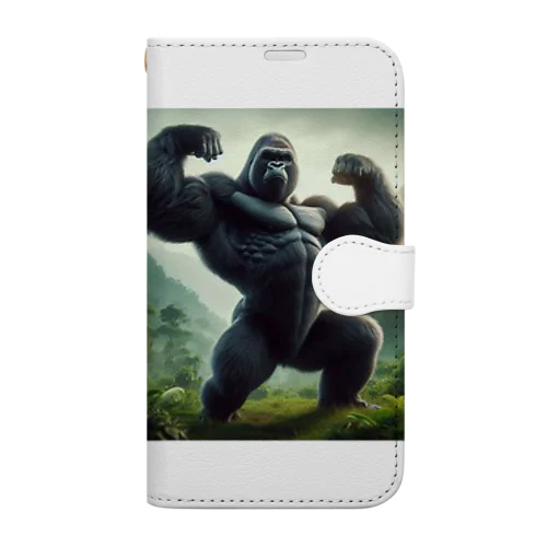 ゴリラがカメラ目線でポージング中🦍✨ Book-Style Smartphone Case