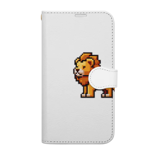 ドット絵のライオン Book-Style Smartphone Case