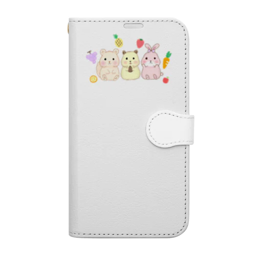 ꒰もふもふほっぺアニマル꒱ Book-Style Smartphone Case