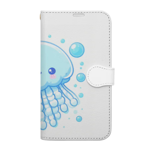 水色のクラゲ･スー Book-Style Smartphone Case