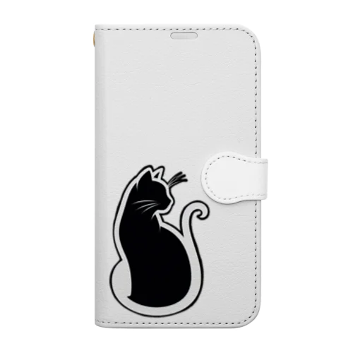 黒猫シルエットⅠ Book-Style Smartphone Case