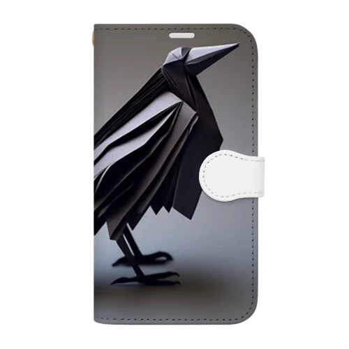 origamiカラス Book-Style Smartphone Case