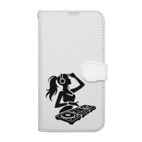 ハッピーガール DJ シルエットver. Book-Style Smartphone Case