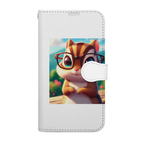 メガネしまりす Book-Style Smartphone Case