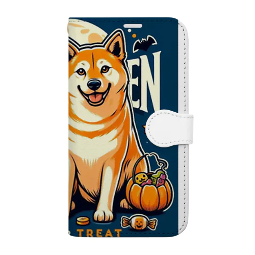DOG x HALLOWEEN 03🟦(濃色用) Book-Style Smartphone Case