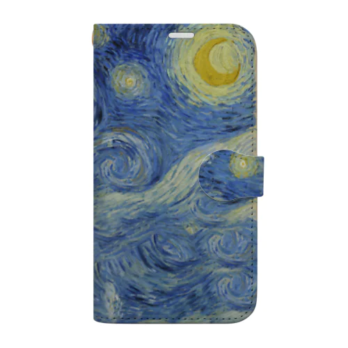 ゴッホ「星月夜」絵画背景アート Book-Style Smartphone Case