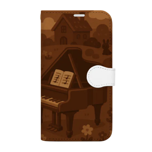 チョコピアノを弾く♪ビターチョコうさの国🍫🎹🐇 Book-Style Smartphone Case