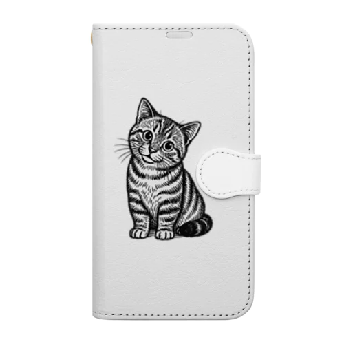 AI作画　猫ちゃん Book-Style Smartphone Case