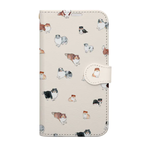 シェットランドシープドッグ大集合 Book-Style Smartphone Case