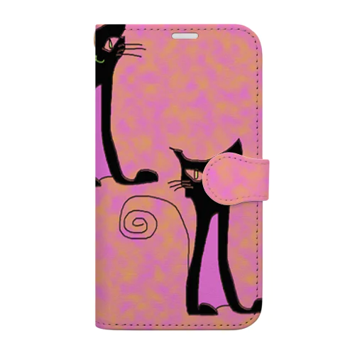 黒猫めいろ Book-Style Smartphone Case