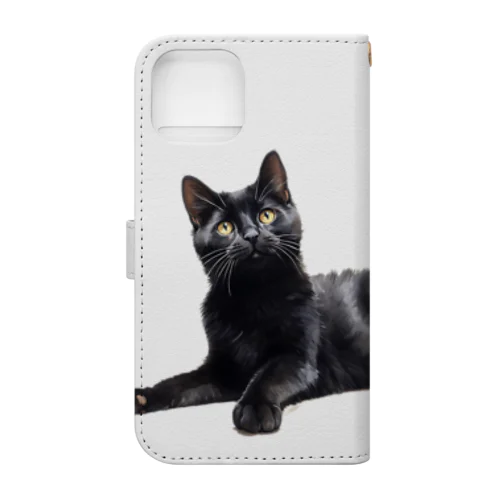 黒猫ちも Book-Style Smartphone Case