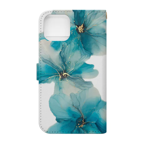 Tink ターコイズブルーflower Book-Style Smartphone Case