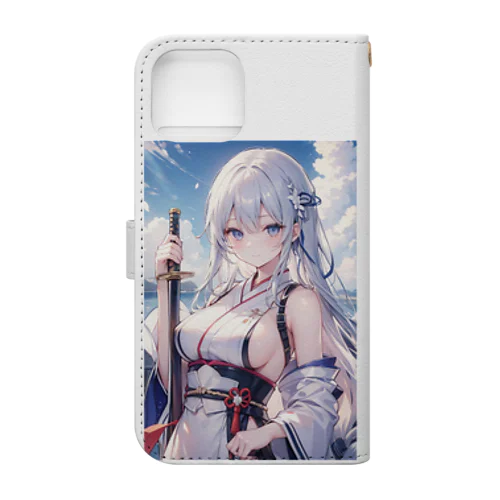 日本刀をもった美少女 Book-Style Smartphone Case