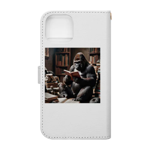 本を読むゴリラ Book-Style Smartphone Case