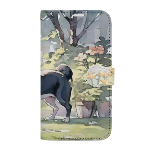 白黒ちわわのロロくん Book-Style Smartphone Case