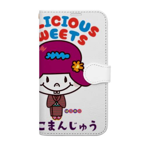 つるこまんじゅう Book-Style Smartphone Case