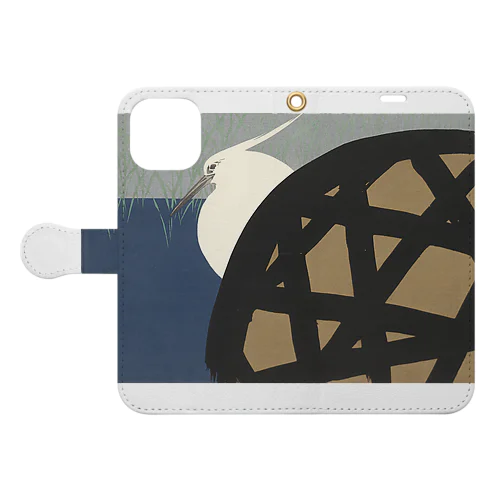 和風　神坂雪佳 「白鷺」 （1909） Book-Style Smartphone Case