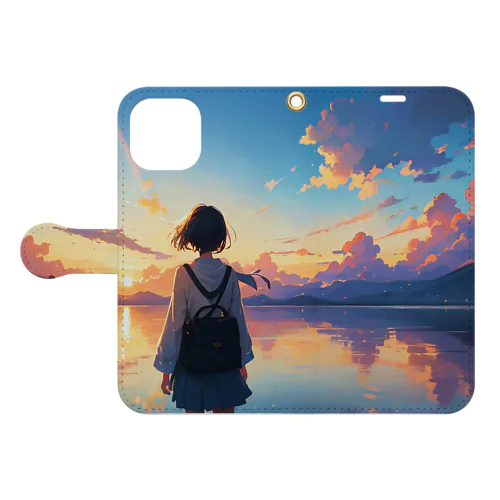 Twilight Countryside Journey  〜黄昏に包まれる故郷の旅〜　No.3「Reflection」 Book-Style Smartphone Case