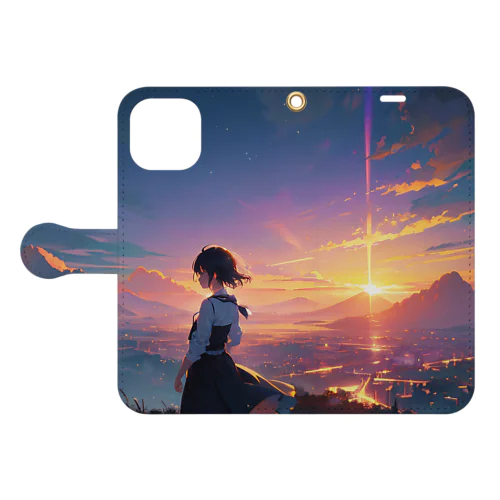 Twilight Countryside Journey  〜黄昏に包まれる故郷の旅〜　No.2「暮れなずむ町」 Book-Style Smartphone Case