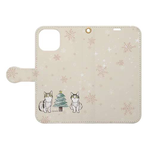 猫のクリスマス Book-Style Smartphone Case