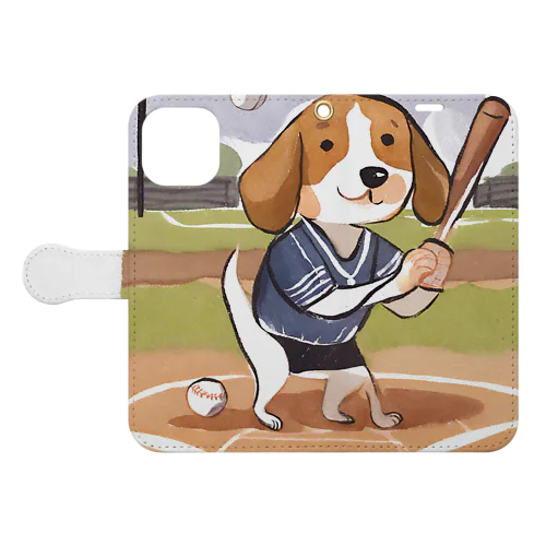野球犬 Book-Style Smartphone Case