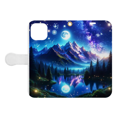 月夜の風景 Book-Style Smartphone Case