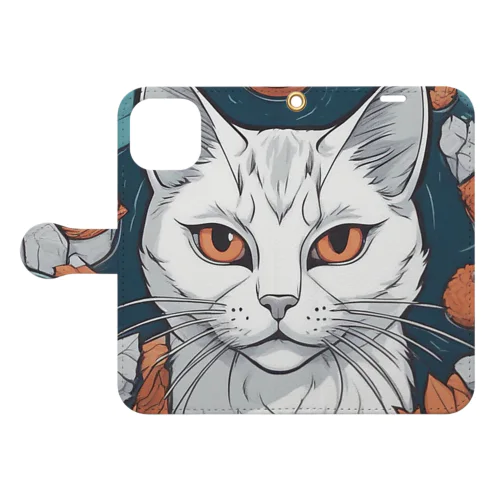 見つめる猫 Book-Style Smartphone Case