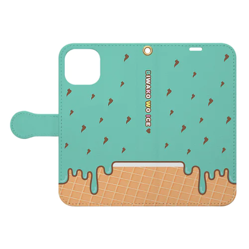 「BIWAKO WO ICE♥」手帳型スマホケース Book-Style Smartphone Case