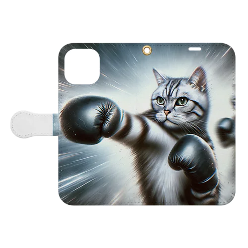 猫パンチャー修行 Book-Style Smartphone Case
