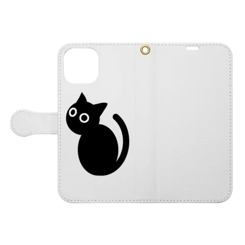 見返り黒猫 Book-Style Smartphone Case