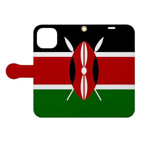 ケニアの国旗 手帳型スマホケース